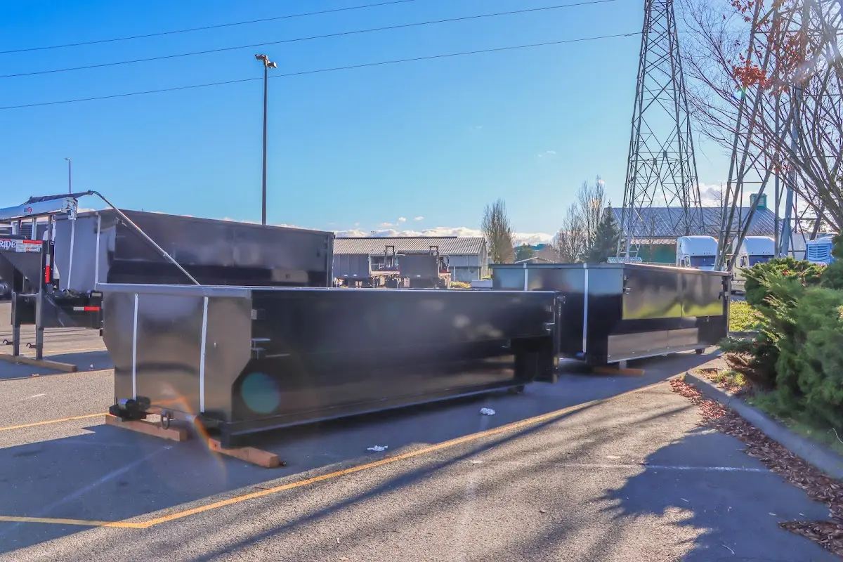 Roll-off dumpster ready for waste disposal at job site for Cleanout Dumpster Rental in Flagstaff